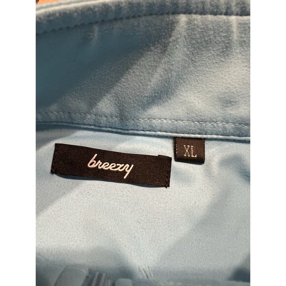 Breezy Golf Shirt Mens XL Blue 1/4 Zip Pull Over Long Sleeve Bob Does Sports - Picture 3 of 8